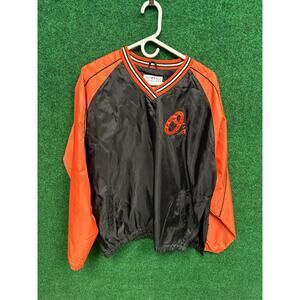 90s Baltimore Orioles Windbreak style pullover Orange & Black Jacket MLB Large